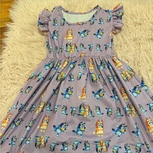 Bluey Cartoon Character Dress Lavender